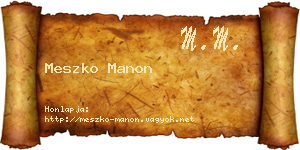 Meszko Manon névjegykártya